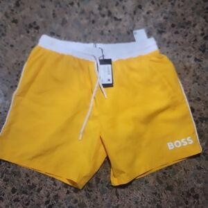 NWT Hugo Boss Starfish Swim Short Yellow BMB-023-Swim-753 Mens Small